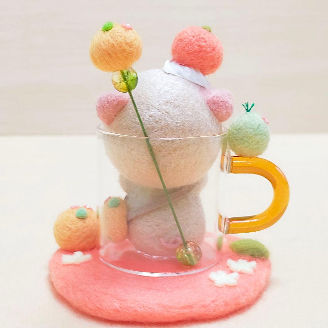 ✿羊毛フェルト✿オレンジ✿ぶたさん✿soda✿