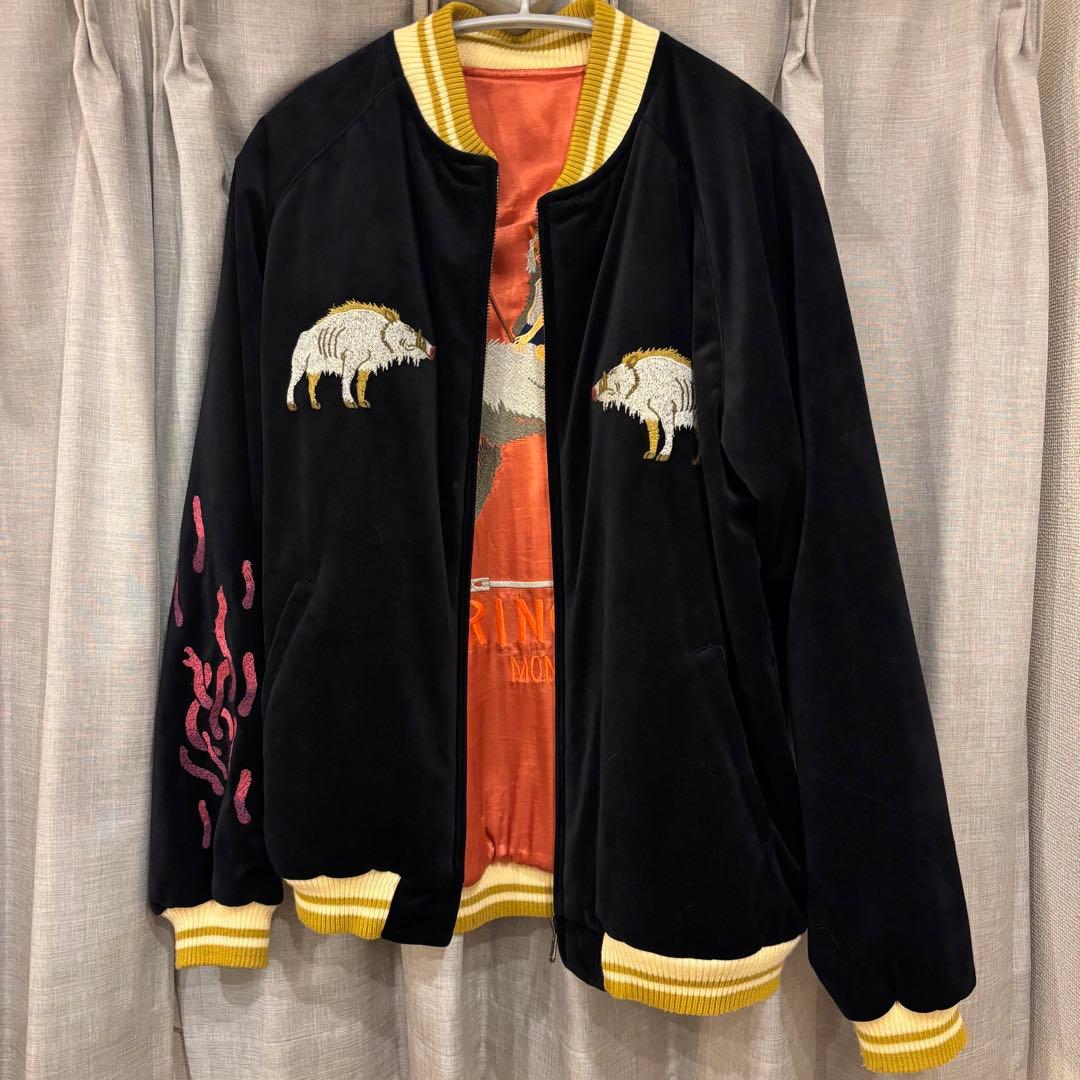 【美品】もののけ姫／リバーシブルスカジャン／Lサイズ