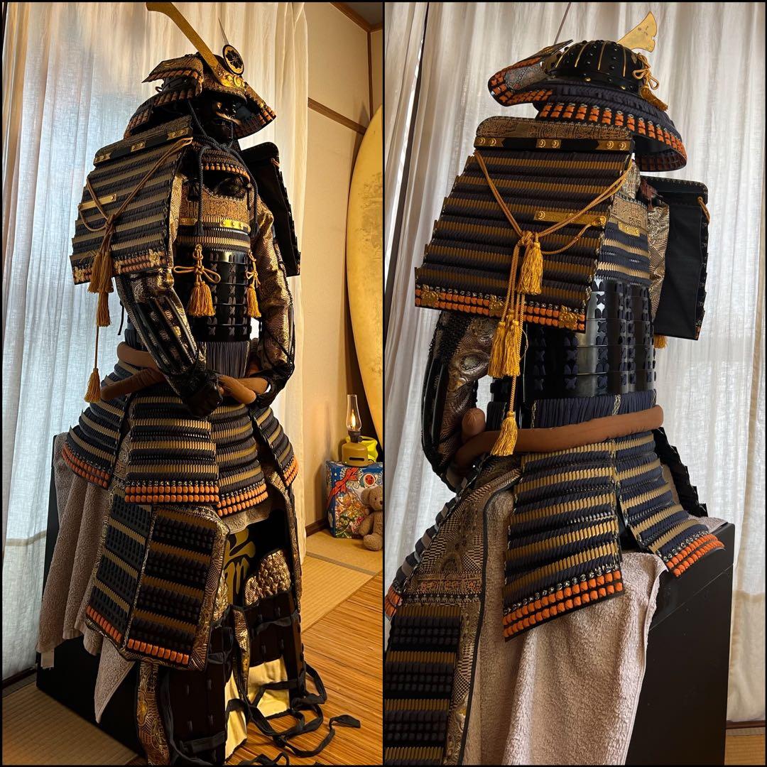 【美品•未着用】丸武工房製【現代 甲冑 等身大】鉄地黒胴当世具足 鎧 一式