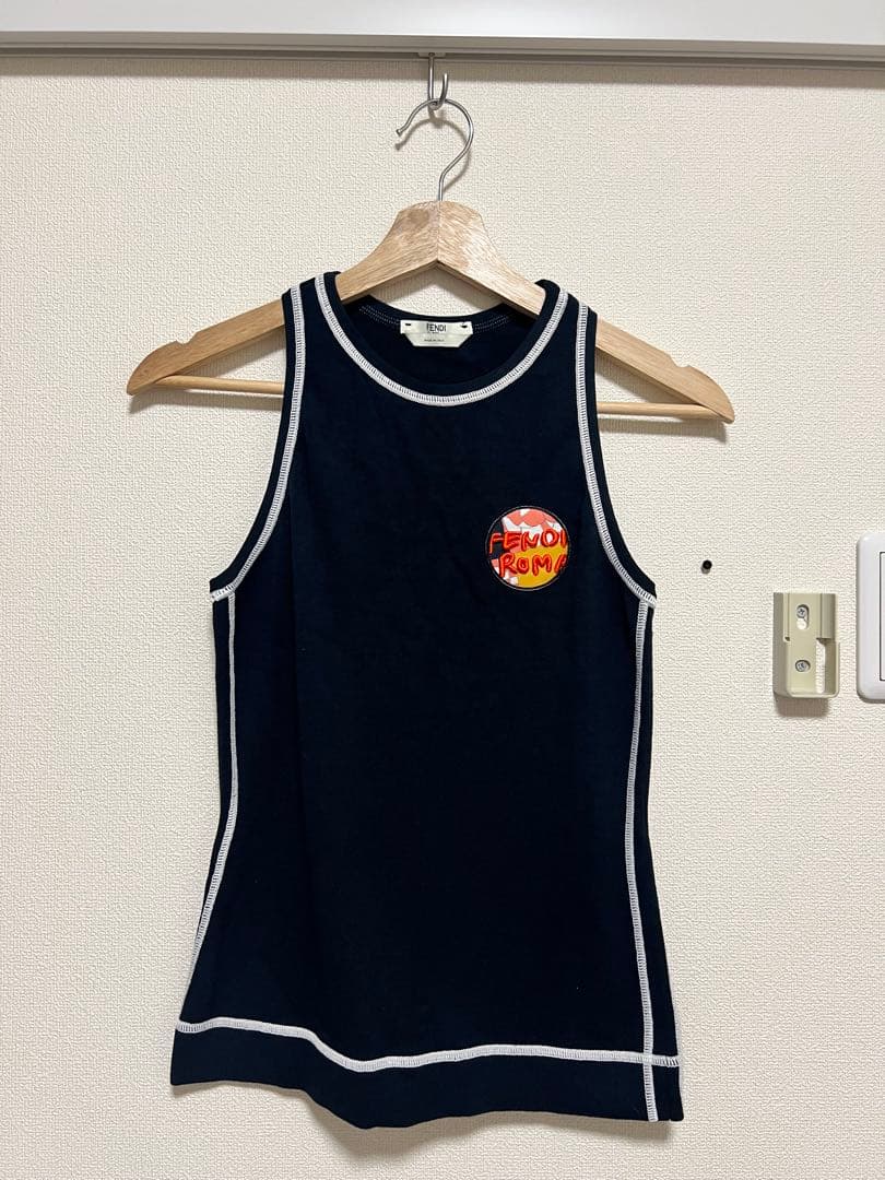 【超希少】FENDI フェンディ ロゴタンクトップ ノースリーブ カットソー