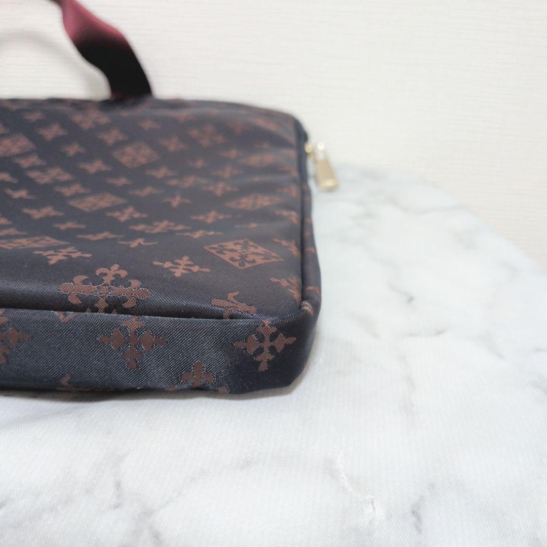 【極美品】russet ラシット ナイロン PCケース　ネイビー×ボルドー A4