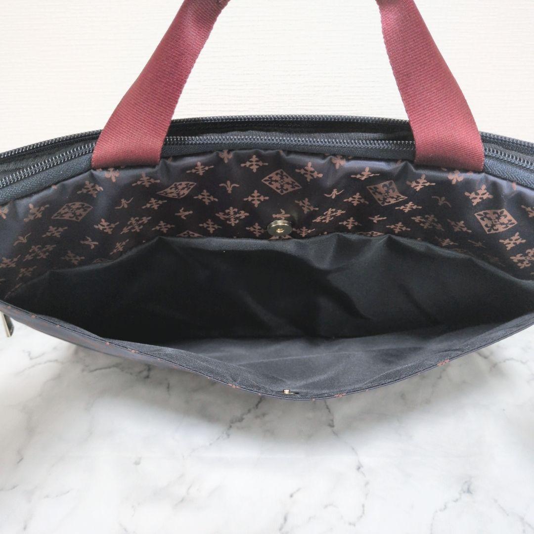 【極美品】russet ラシット ナイロン PCケース　ネイビー×ボルドー A4