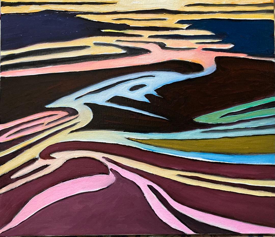 油彩画 神話の流れ1 絵画のみＦ10号