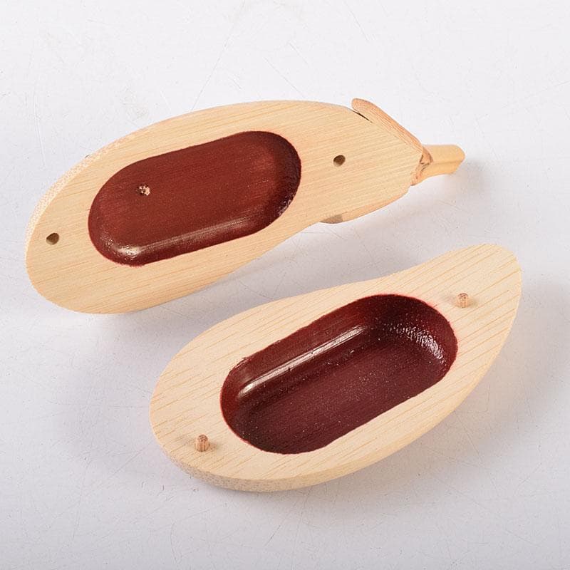 茶道具　加州木芸師　清水晃樹作　大名竹　福茄子香合　鈴虫付　共箱　V　8011