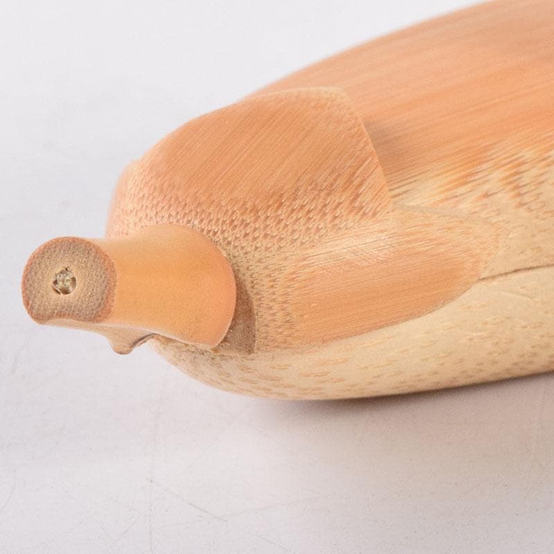 茶道具　加州木芸師　清水晃樹作　大名竹　福茄子香合　鈴虫付　共箱　V　8011