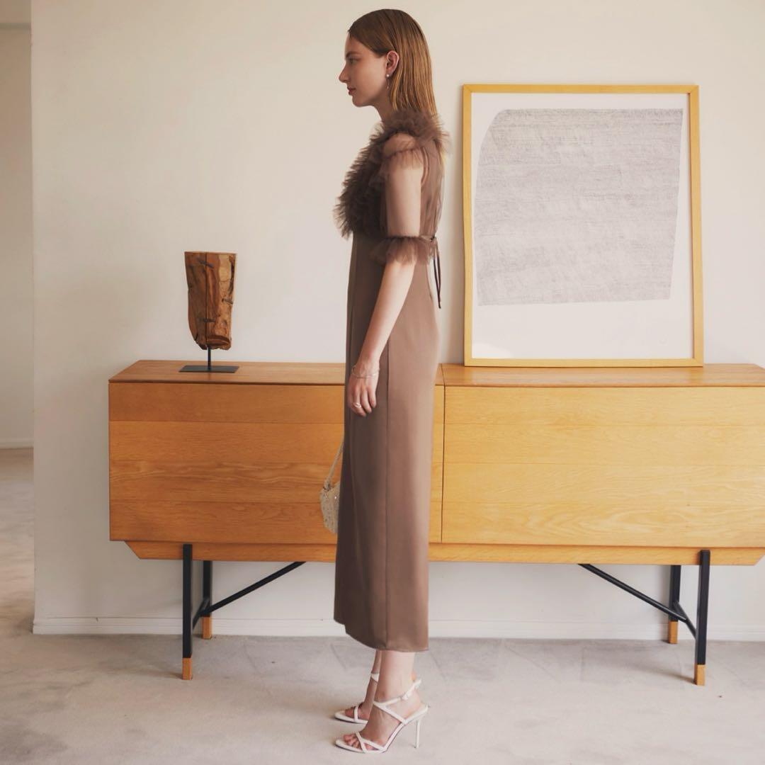 Leja チュールボレロ付きIラインワンピース　オケージョン　結婚式　2次会