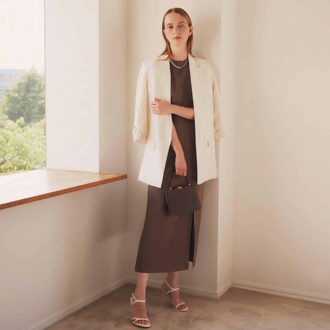 Leja チュールボレロ付きIラインワンピース　オケージョン　結婚式　2次会