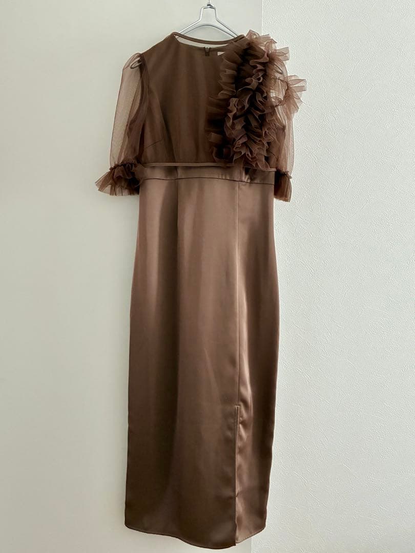 Leja チュールボレロ付きIラインワンピース　オケージョン　結婚式　2次会