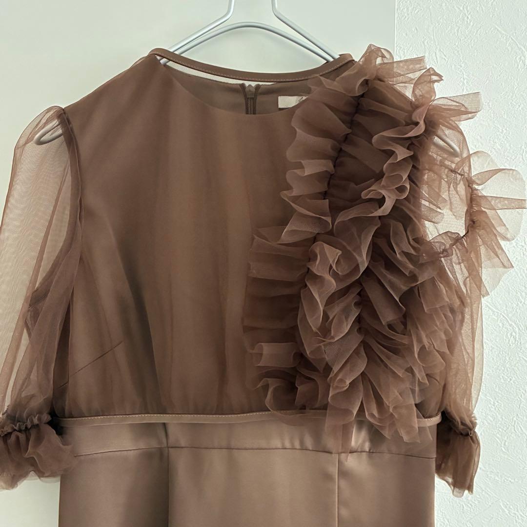 Leja チュールボレロ付きIラインワンピース　オケージョン　結婚式　2次会