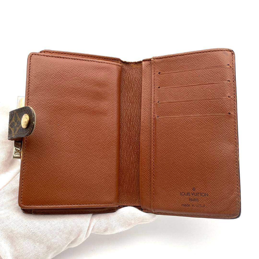 ルイヴィトン モノグラム ヴィエノワ がま口 二つ折り財布 ブラウン