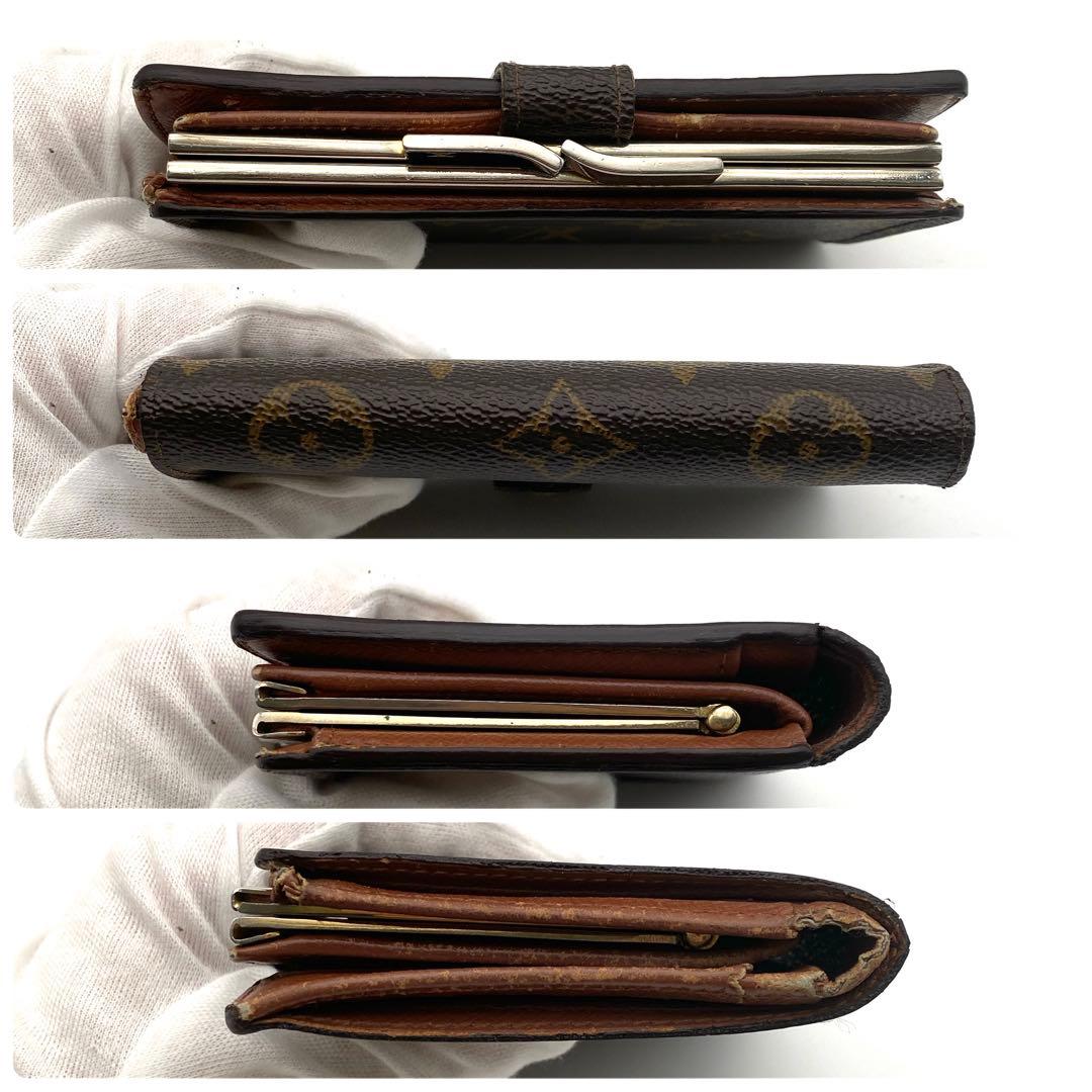 ルイヴィトン モノグラム ヴィエノワ がま口 二つ折り財布 ブラウン