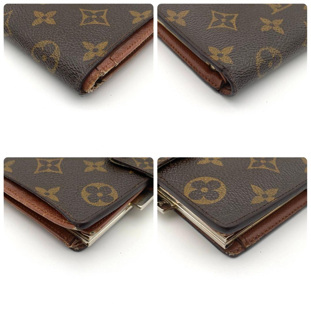 ルイヴィトン モノグラム ヴィエノワ がま口 二つ折り財布 ブラウン