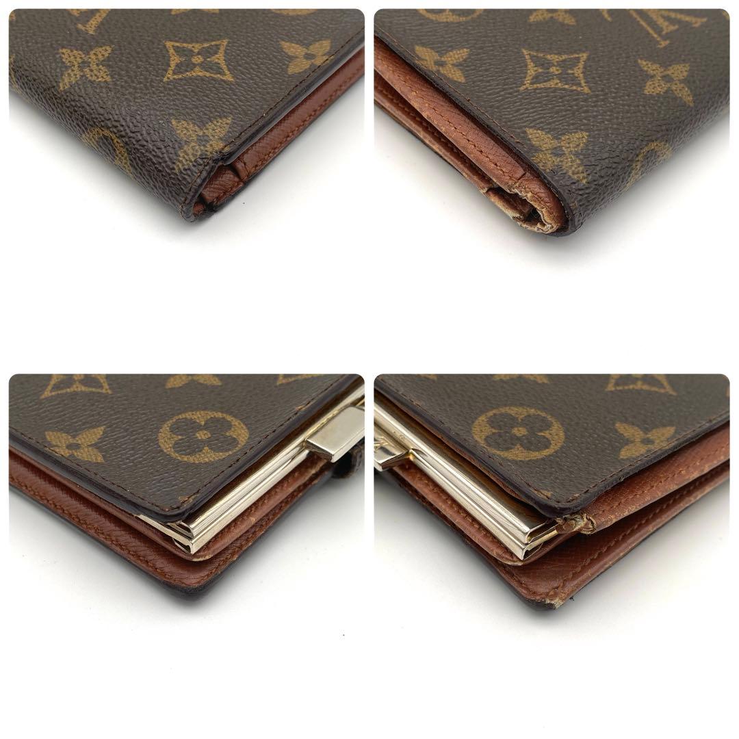 ルイヴィトン モノグラム ヴィエノワ がま口 二つ折り財布 ブラウン