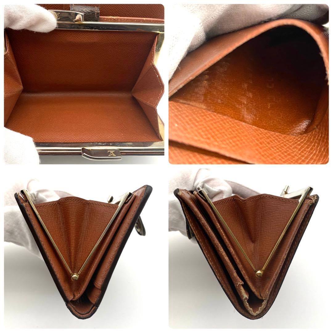 ルイヴィトン モノグラム ヴィエノワ がま口 二つ折り財布 ブラウン