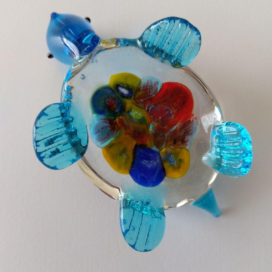 【新品】ベネチアングラス ガラス ミレフィオリ かめ カメ フクロウ ふくろう