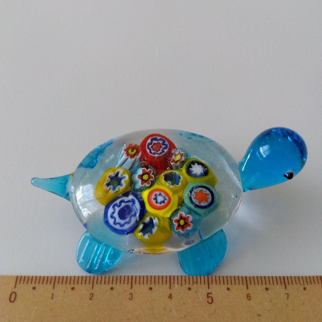 【新品】ベネチアングラス ガラス ミレフィオリ かめ カメ フクロウ ふくろう