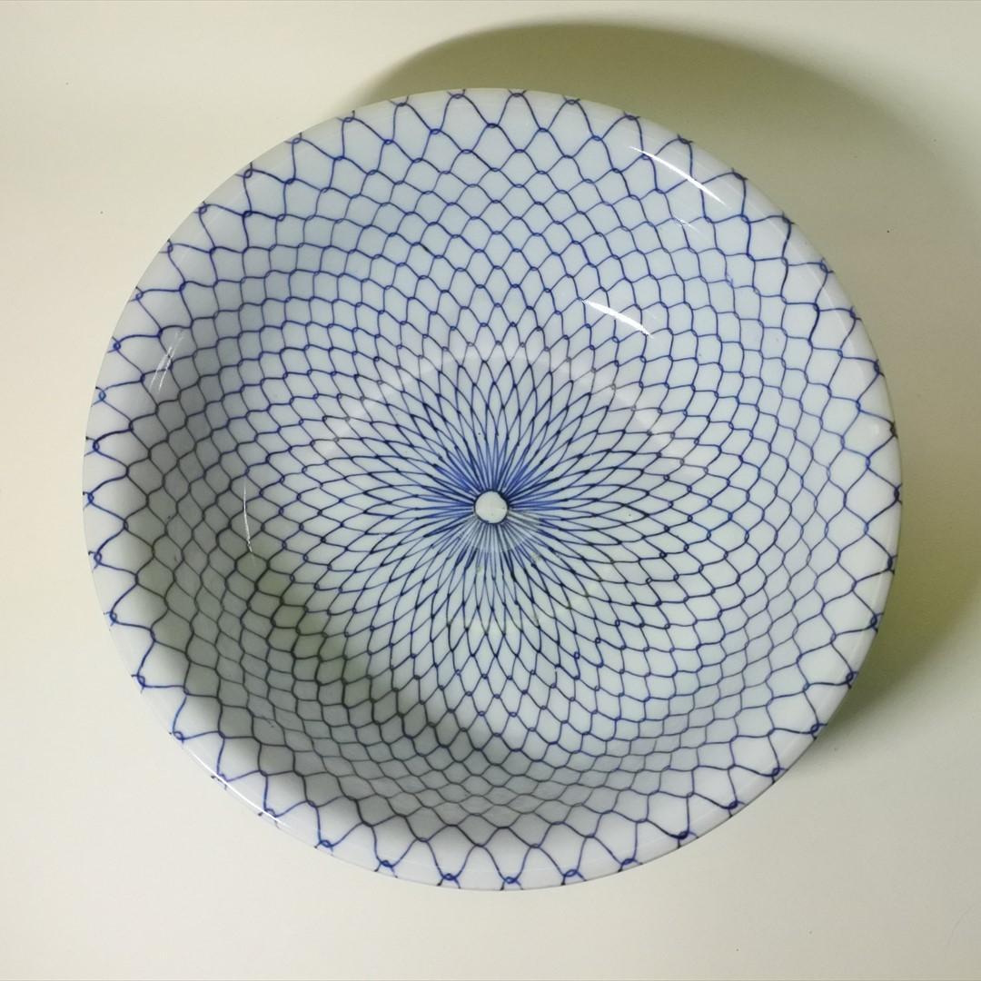 江戸後期　伊万里　染付　網手　大鉢　骨董品　アンティーク