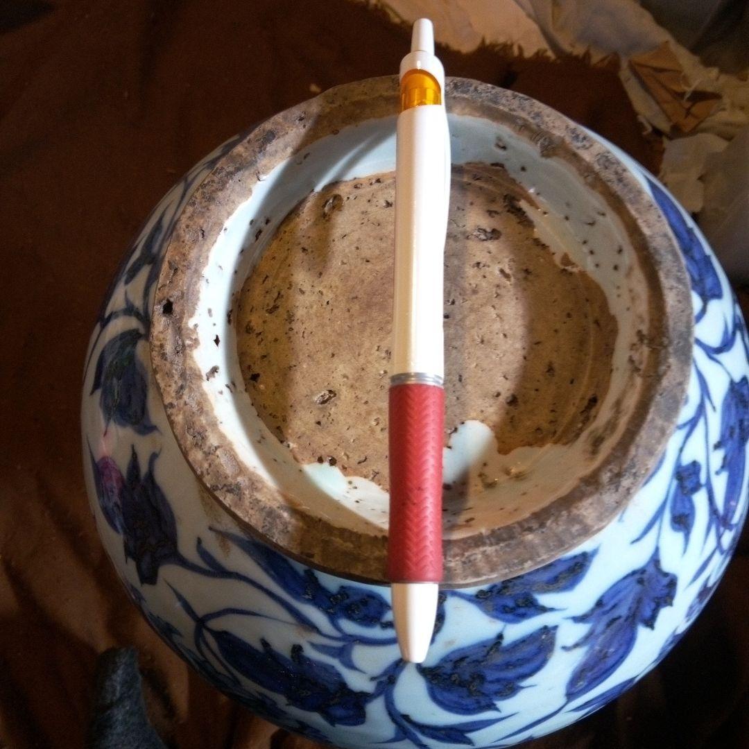 中国陶磁器　元染付　首長壺