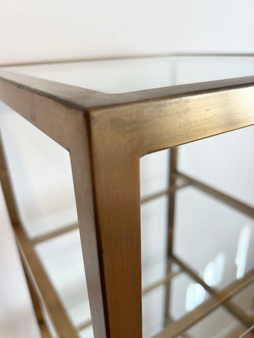 値下げ！ガラス製オープンディスプレイケース 4段 真鍮