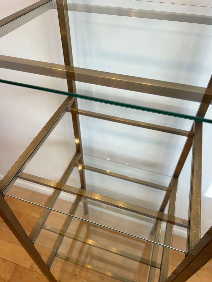 値下げ！ガラス製オープンディスプレイケース 4段 真鍮