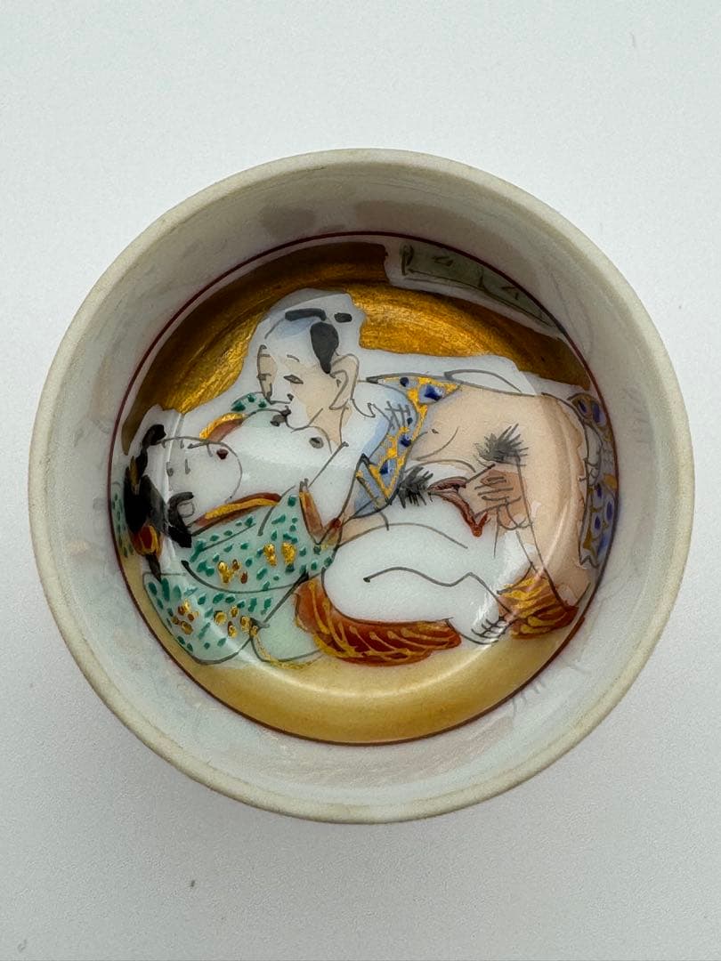 九谷焼　春画　盃　5つセット　アンティーク