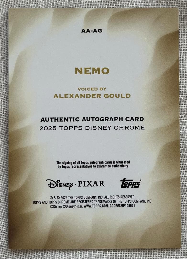 Topps Disney Chrome Nemo /75 直筆サインカード