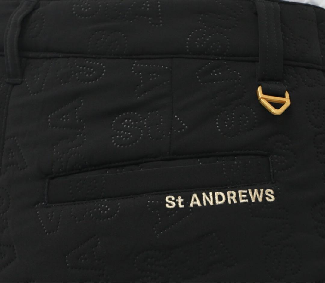 セントアンドリュース　裏起毛　パンツ　ダウン　中綿　黒　ブラック　キルティング