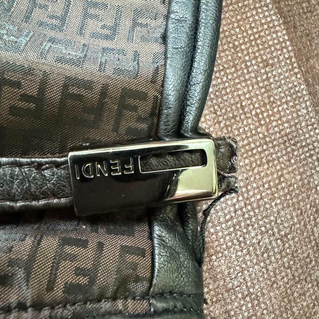 ズッキーノ柄 FENDY フェンディ メンズ レザーグラブ 手袋 保存袋付き