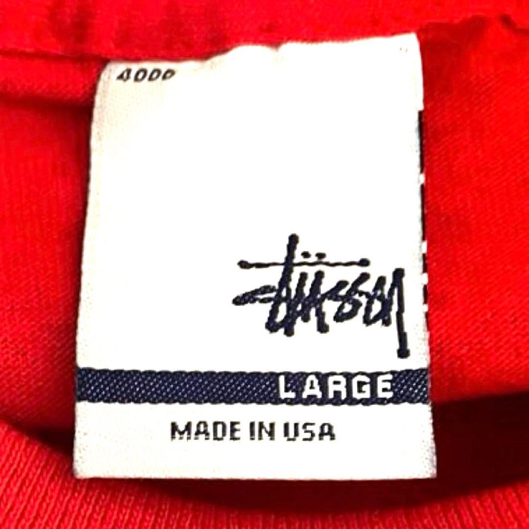 ま*ー様 OLD STUSSY 銀タグ ロンT SS リンクUSA製 L レッド