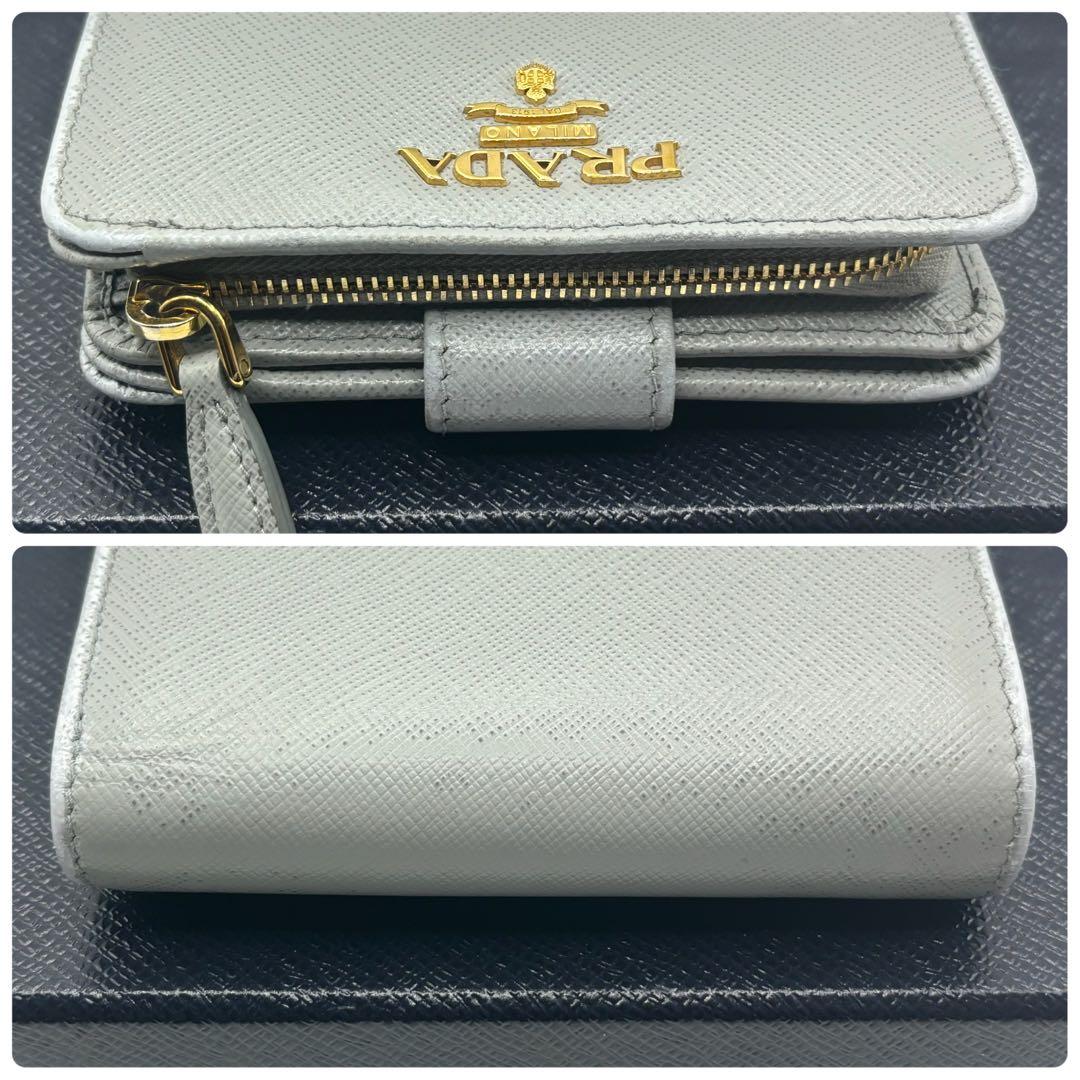 ✨現行モデル✨PRADA 二つ折り　財布　サフィアーノ　メタルロゴ　ICタグ