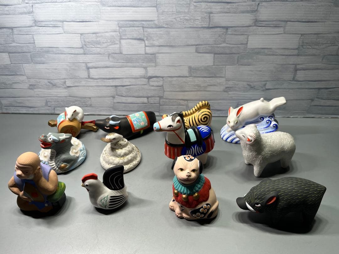 郷土玩具　宮城県　芳賀強作　堤人形　干支　十二支揃い