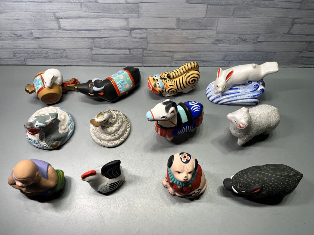 郷土玩具　宮城県　芳賀強作　堤人形　干支　十二支揃い