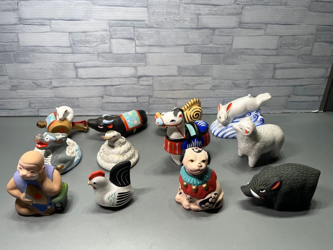 郷土玩具　宮城県　芳賀強作　堤人形　干支　十二支揃い