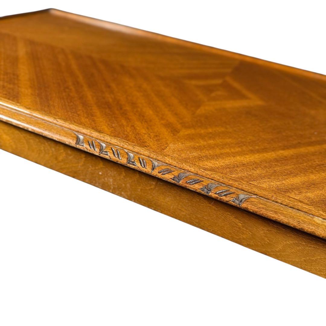 HR754 【ビンテージ】イギリス　英国　アンティーク　ガラストップローテーブル