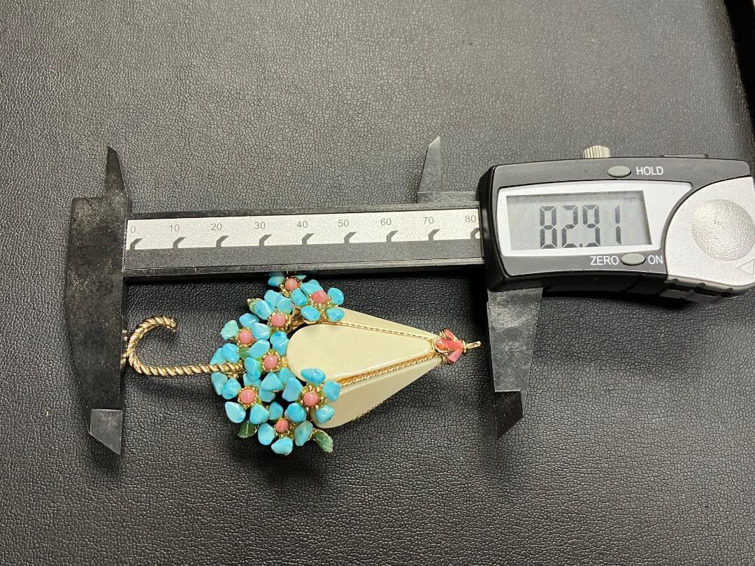 ヴィンテージ　スワボダ　Swoboda　ブローチ　傘　アンブレラ　フラワー