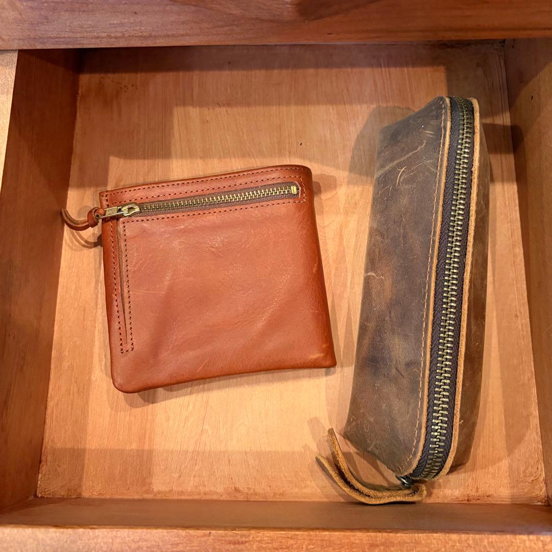 無垢材 ヴィンテージ小引き出し 2段／昭和レトロ／チェリー材／職人手仕事