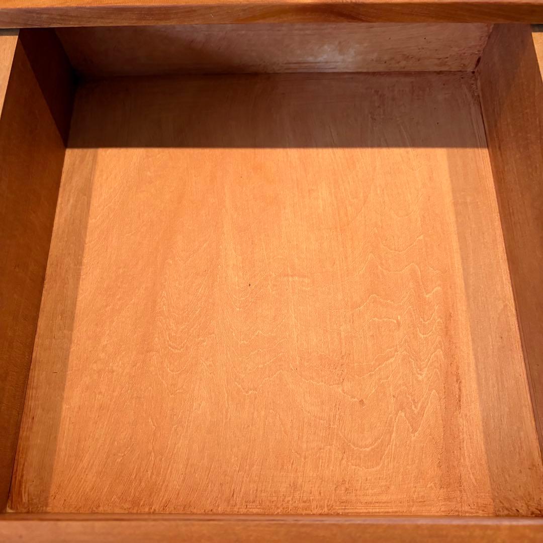 無垢材 ヴィンテージ小引き出し 2段／昭和レトロ／チェリー材／職人手仕事
