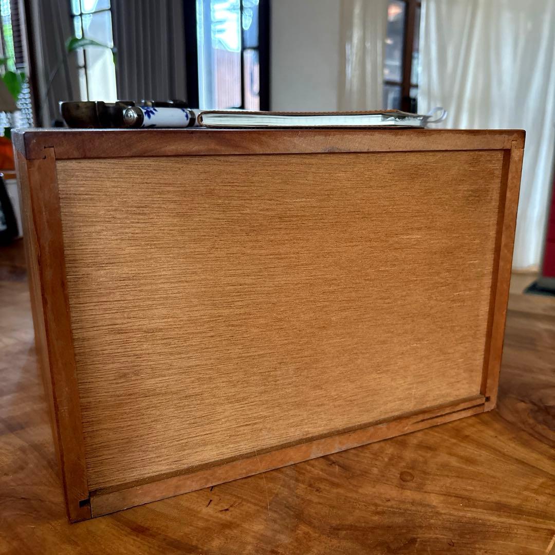 無垢材 ヴィンテージ小引き出し 2段／昭和レトロ／チェリー材／職人手仕事