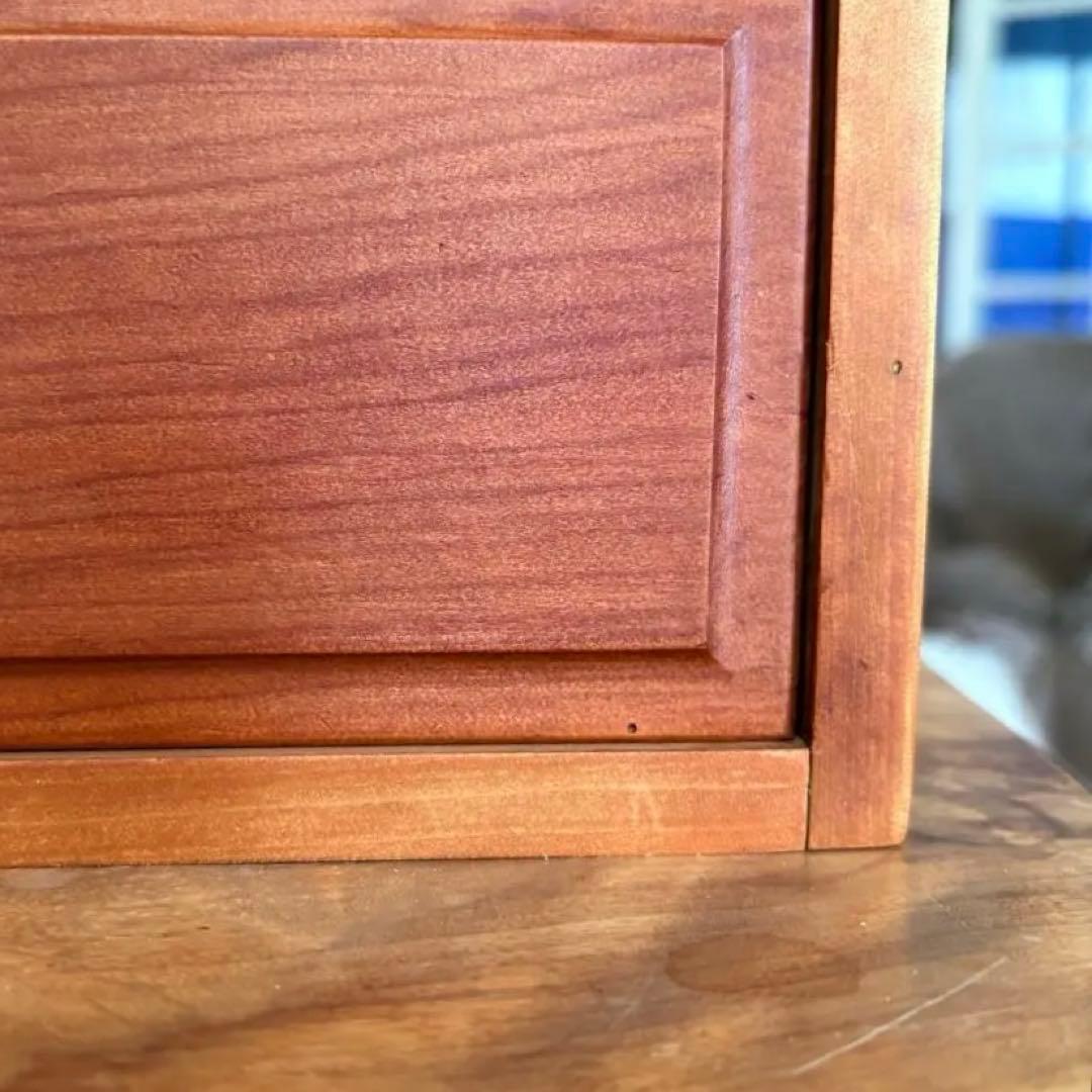 無垢材 ヴィンテージ小引き出し 2段／昭和レトロ／チェリー材／職人手仕事