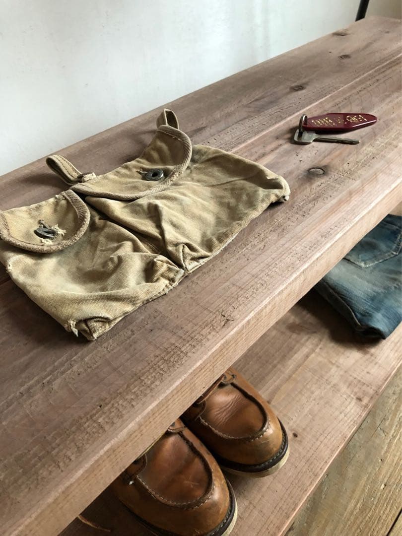 貴重　数量限定　2段　大きなハンガーラック　古材　収納棚　ディスプレイラック