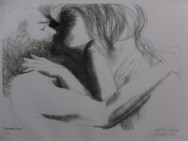 エミリオ・グレコ　直筆サイン『COMMIATO No12』エッチング 0801Q