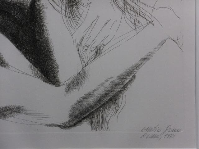 エミリオ・グレコ　直筆サイン『COMMIATO No12』エッチング 0801Q