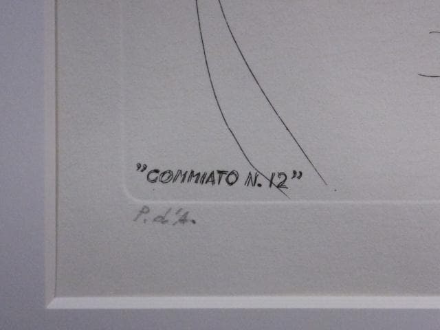 エミリオ・グレコ　直筆サイン『COMMIATO No12』エッチング 0801Q