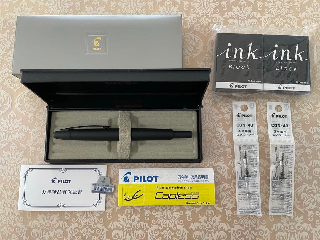 パイロット　万年筆　キャップレス　マットブラック　細字　FC-18SR-BM-F