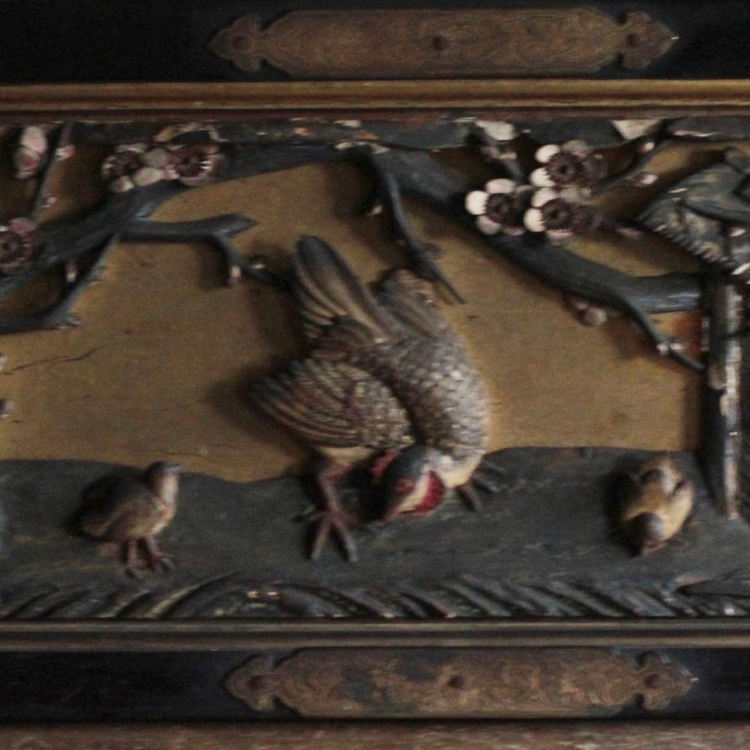 細密工芸 木彫 袋戸？ 芝山蒔絵 古美術 古道具 アンティーク