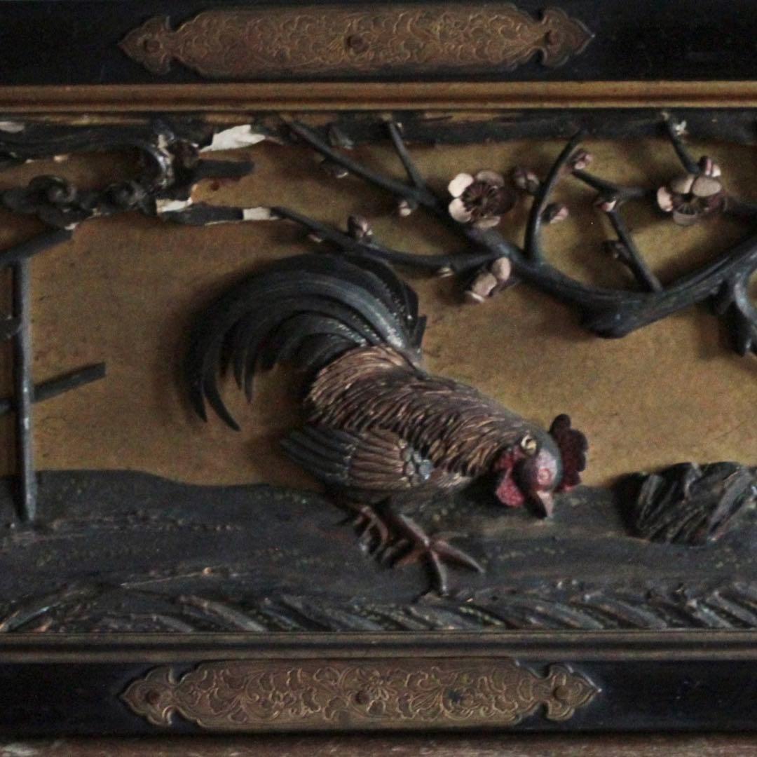 細密工芸 木彫 袋戸？ 芝山蒔絵 古美術 古道具 アンティーク