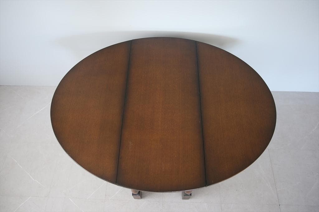 英国アンティーク木製ゲートレッグテーブル/ダイニング机バタフライ(87-235)