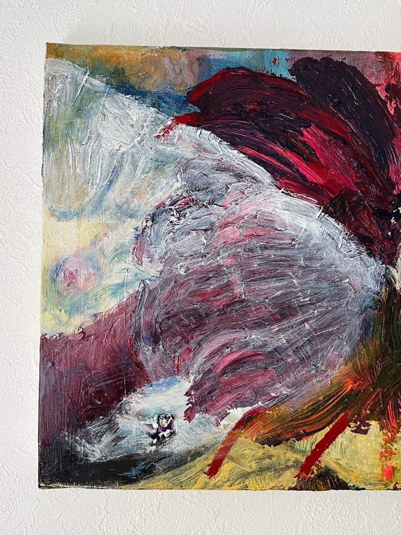 【P6号】ちょうちょのメガネ 原画 油絵 oil painting 油彩