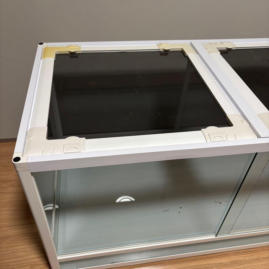 爬虫類ケージ　三晃商会　パンテオン　ホワイト　WH9045 小動物ガラスケージ