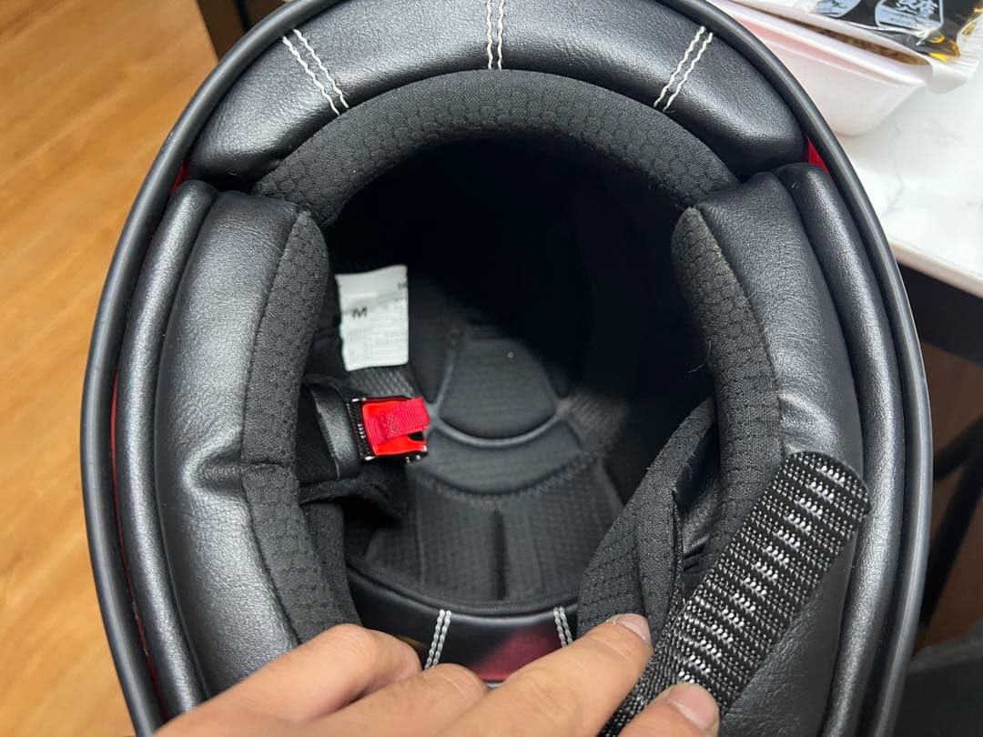 【極美品】Voss フルフェイス ヘルメット　レッド　専用ゴーグル付き